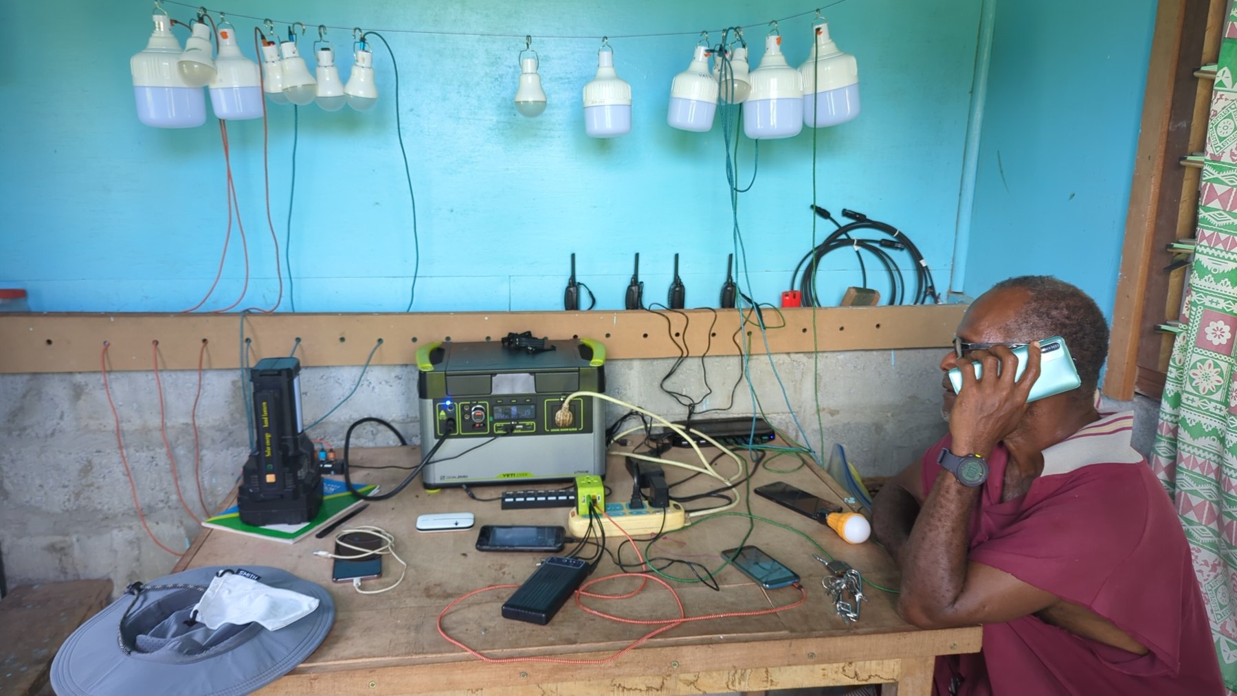 Charging lights and devices at a Powa Haus